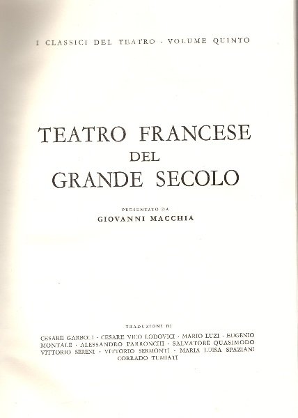 Teatro francese del Grande Secolo | Immagine principale