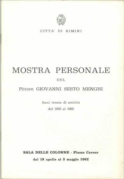 XXII Mostra personale del pittore G. Sesto Menghi | Immagine principale