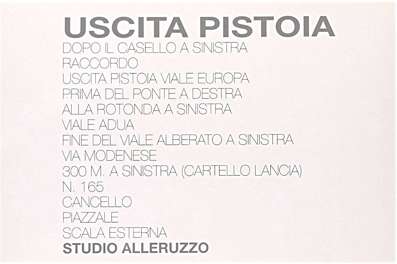 Uscita Pistoia Pistoia Exit