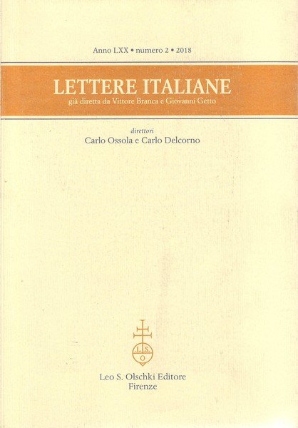 Lettere Italiane Già diretta da Vittore Branca e Giovanni Getto