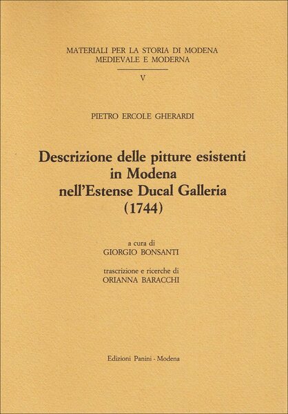 Pietro Ercole Gherardi Descrizione delle pitture esistenti in Modena nell'Estense …