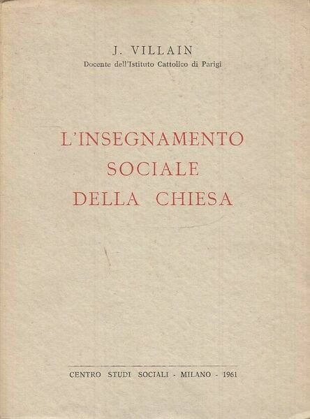 L'insegnamento sociale della chiesa