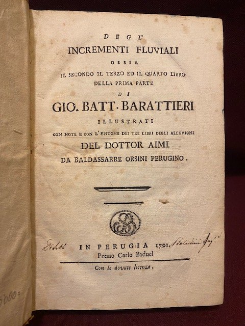 Degl’incrementi fluviali ossia il secondo il terzo ed il quarto …