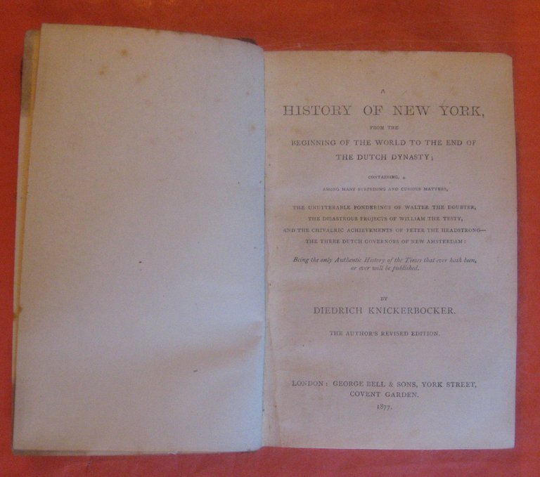 A History of New York, from the Beginning of the …