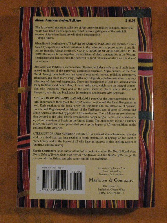 A Treasury of Afro-American Folklore: The Oral Literature, Traditions, Recollections, …