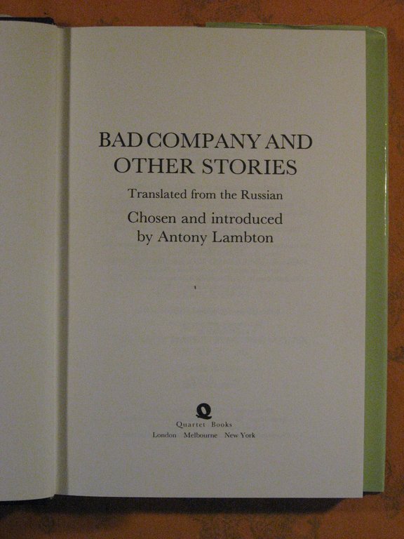 Bad Company and Other Stories