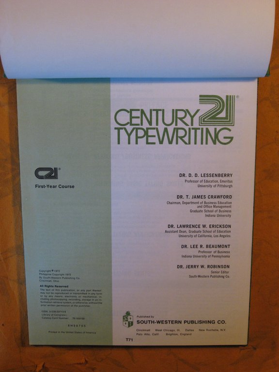 Century 21 Typewriting: First Year Course (T71)