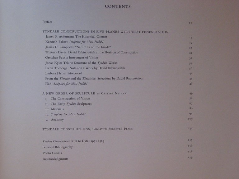 David Rabinowitch: Tyndale Constructions in Five Planes with West Fenestration …