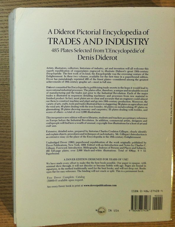 Diderot Pictorial Encyclopedia of Trades and Industry : Vol 1