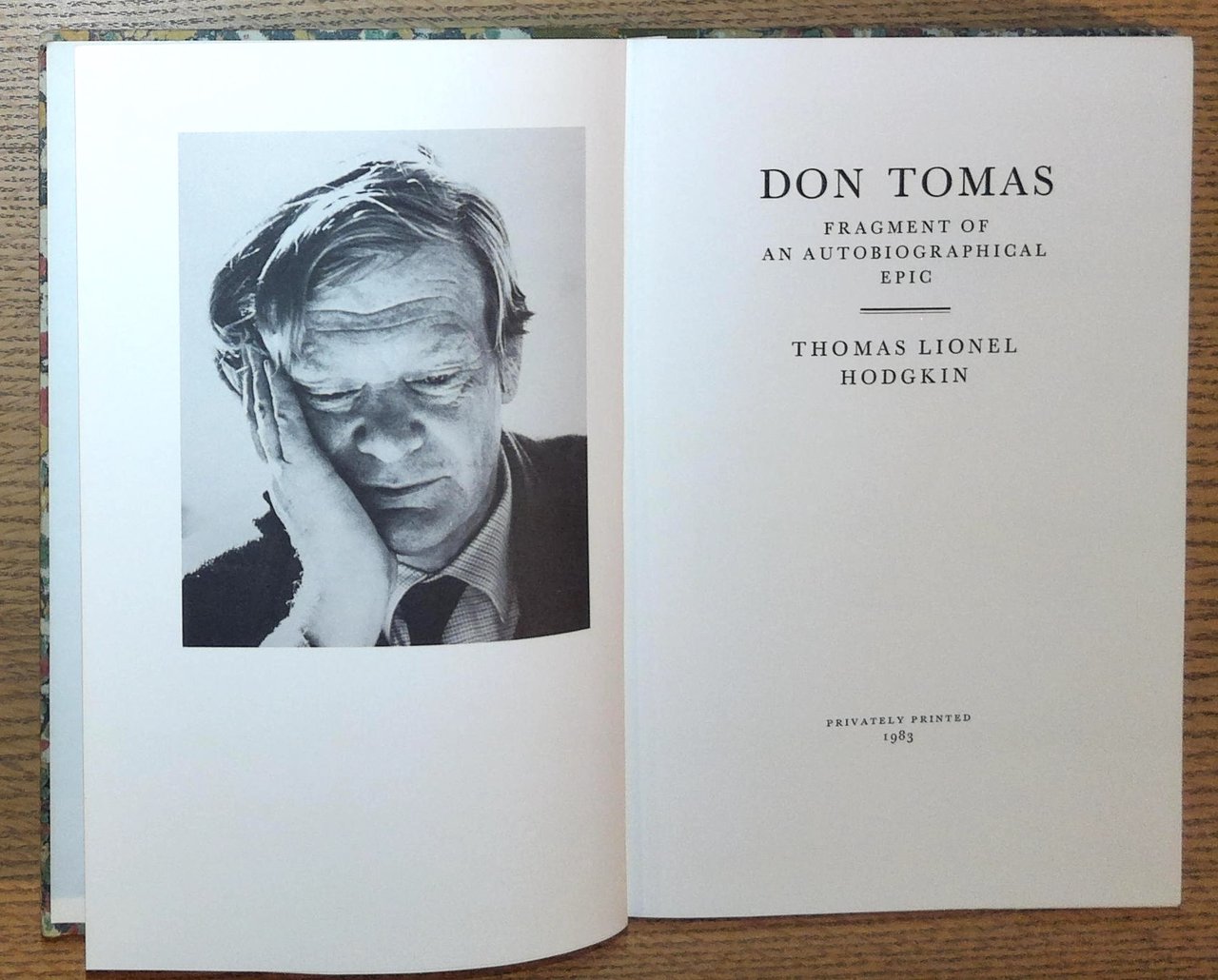 Don Tomas: Fragment of an Autobiographical Epic