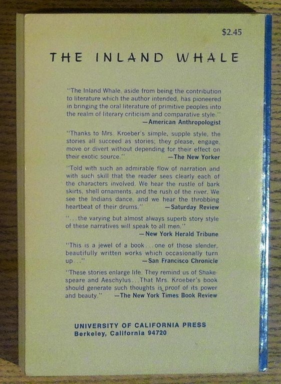 Inland Whale Nine Stories Retold from California Indian Legends