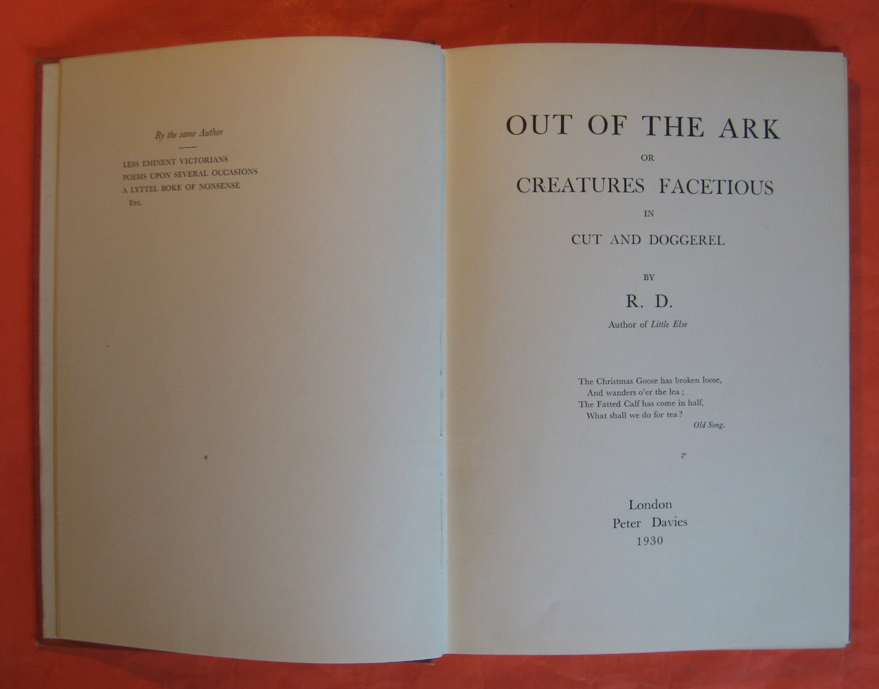 Out of the Ark or Creatures Facetious in Cut and …