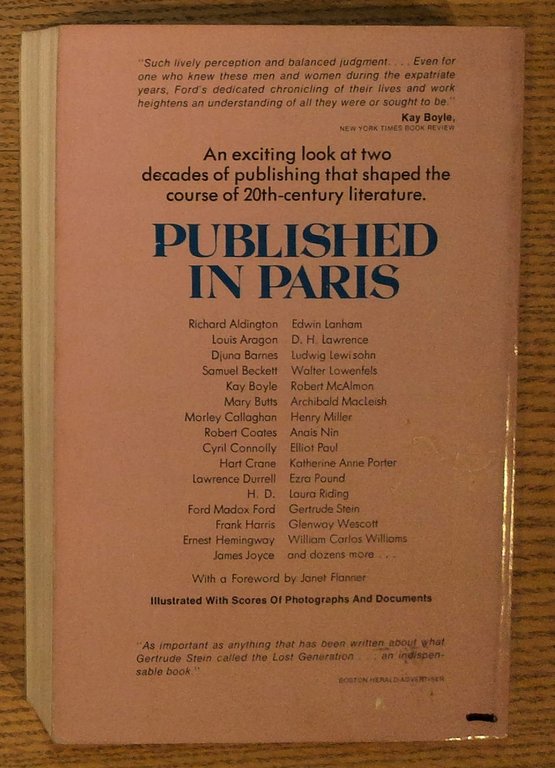 Published in Paris: American and British Writers, Printers, and Publishers …