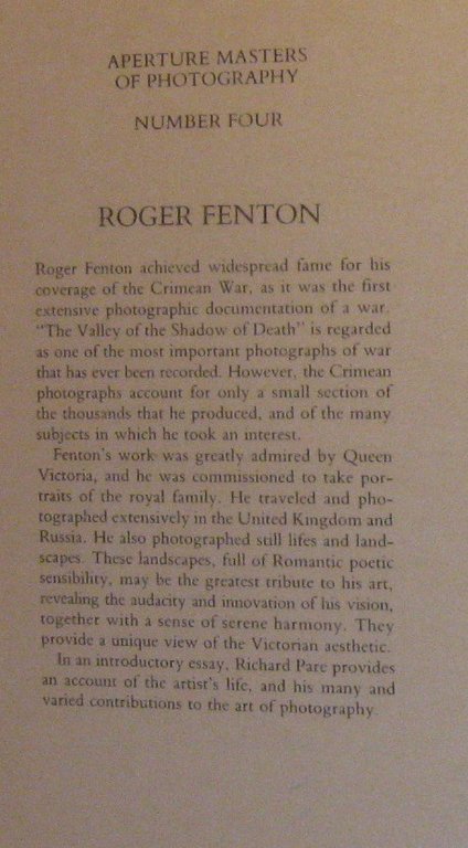 Roger Fenton (Aperture Masters of Photography Number Four)