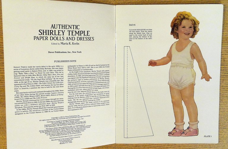Shirley Temple Paper Dolls - Two Books