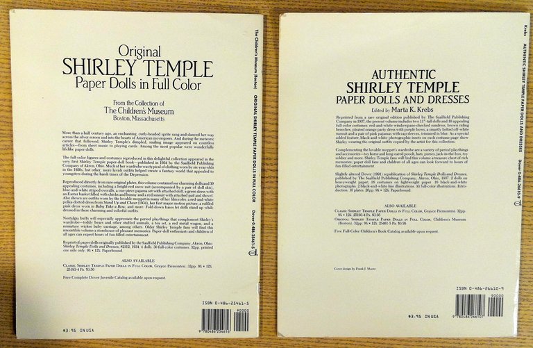 Shirley Temple Paper Dolls - Two Books