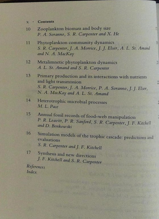 The Trophic Cascade in Lakes (Cambridge Studies in Ecology)