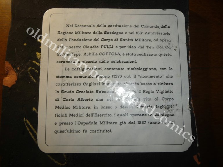 019 CREST EMBLEMA MILITARE COMANDO REGIONE MILITARE SARDEGNA E FONDAZIONE …