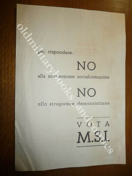 FAC-SIMILE DI SCHEDA ELETTORALE PER SENATO DELLA REPUBBLICA PRO MSI …