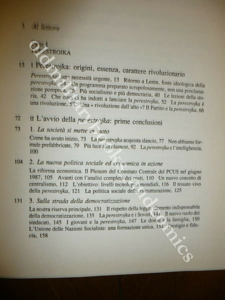 PERESTROJKA IL NUOVO PENSIERO PER IL NOSTRO PAESE E PER …