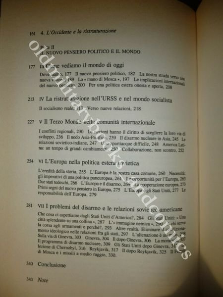 PERESTROJKA IL NUOVO PENSIERO PER IL NOSTRO PAESE E PER …