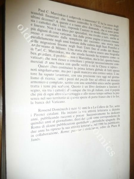 MARCINKUS L'AVVENTURA DELLE FINANZE VATICANE ROSSEND DOMENECH MATILLÒ IOR CALVI