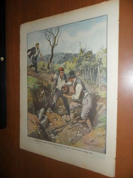 CONTADINO DISSEPPELLISCE UN'ANTICA ANFORA PIENA DI MONETE D'ORO ABRUZZO 1911