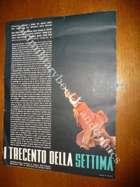 I TRECENTO DELLA SETTIMA BROCHURE DEL FILM DI MARIO BAFFICO …