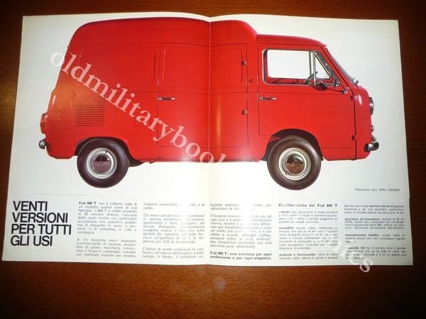 DEPLIANT PUBBLICITARIO FIAT 600T IL VEICOLO MODERNO PER L'AZIENDA MODERNA