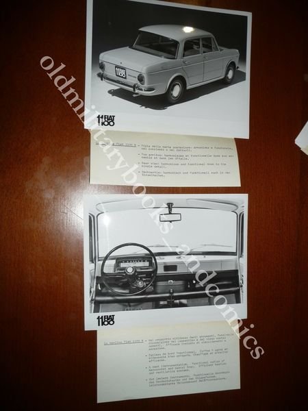 RACCOGLITORE PUBBLICITARIO CON 8 FOTO DESCRITTIVE DELLA FIAT 1100 co …
