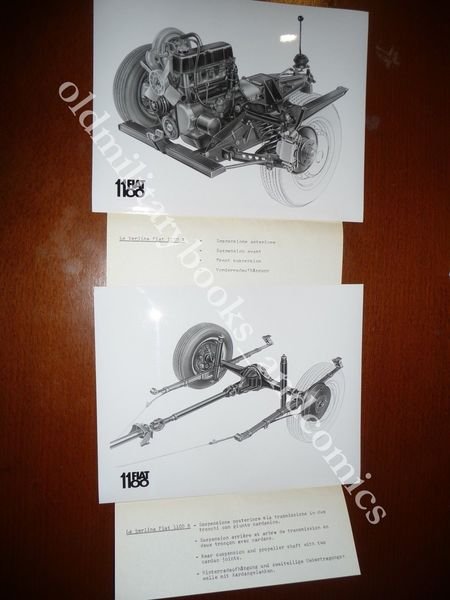RACCOGLITORE PUBBLICITARIO CON 8 FOTO DESCRITTIVE DELLA FIAT 1100 co …