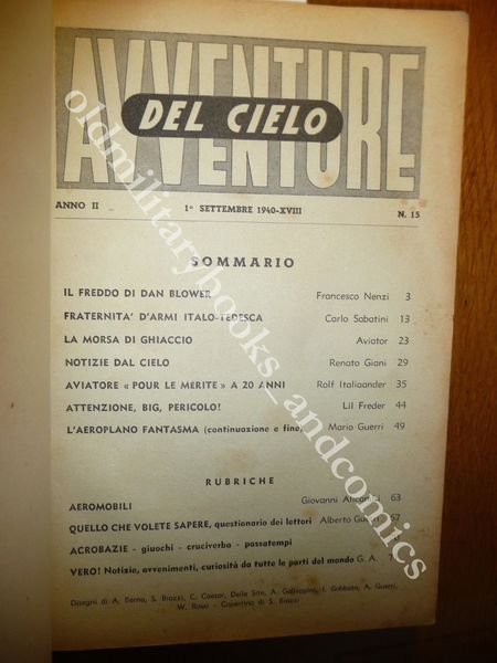 AVVENTURE DEL CIELO RACCOLTA DI TRE NUMERI DEL 1940 SET …