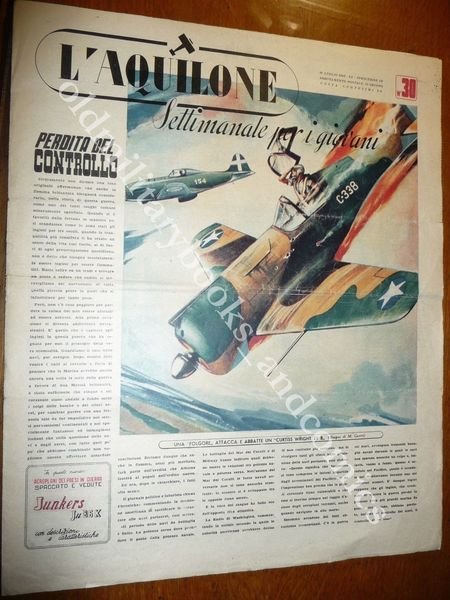 L'AQUILONE SETTIMANALE PER GIOVANI n. 30 26 Luglio 1942 JUNKER …