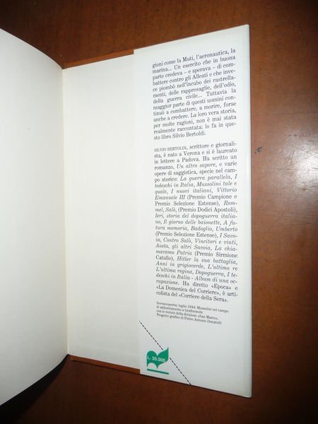 SOLDATI A SALO' L'ULTIMO ESERCITO DI MUSSOLINI BERTOLDI 1995 FASCISMO …