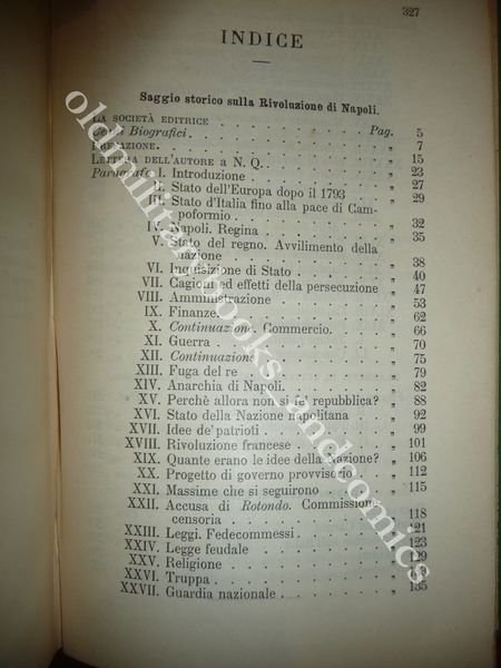 SAGGIO STORICO SULLA RIVOLUZIONE DI NAPOLI RAPPORTO A CARNOT VINCENZO …