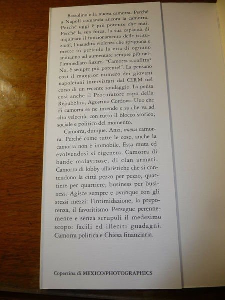 BASSOLINO & LA NUOVA CAMORRA INDAGINE SULLA SVENDITA DI UNA …