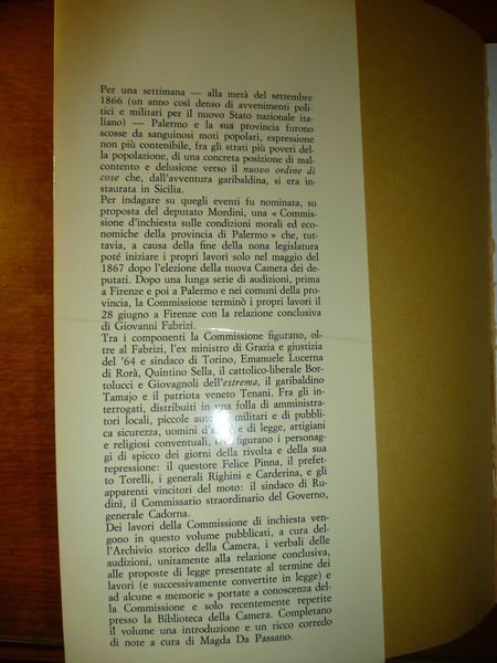 I MOTI DI PALERMO DEL 1866 VERBALI DELLA COMMISSIONE D'INCHIESTA …