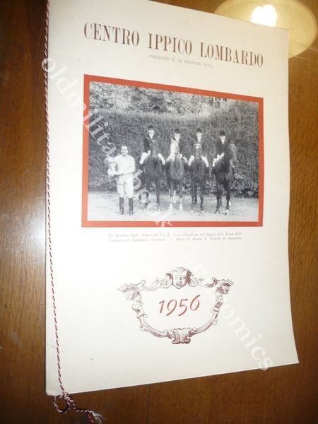 CALENDARIO CENTRO IPPICO LOMBARDO 1956 CON DEDICA PERFETTO