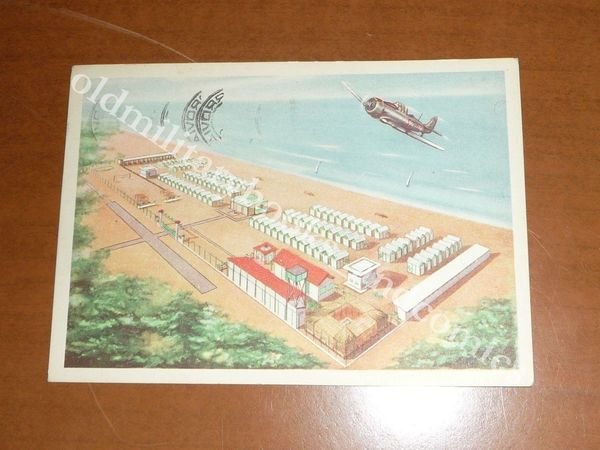 CARTOLINA AVIAZIONE FREGENE SOGGIORNO BALNEARE COMANDO 3 ZONA AEREA TERRITORIALE