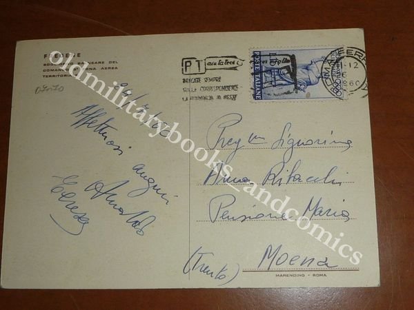 CARTOLINA AVIAZIONE FREGENE SOGGIORNO BALNEARE COMANDO 3 ZONA AEREA TERRITORIALE