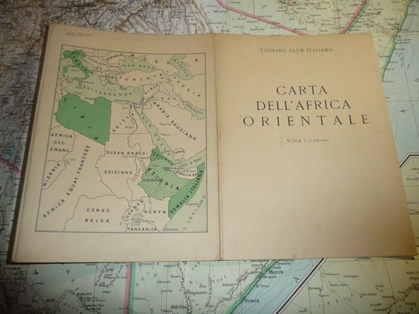 CARTA DELL'AFRICA ORIENTALE TCI C.T.I. 1:3.500.000 Suppl. a LE VIE …