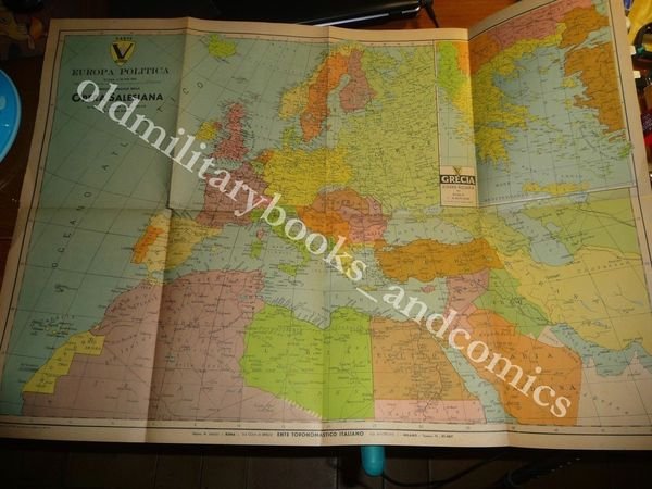 CARTA GEOGRAFICA EUROPA LIBIA EGITTO E GRECIA OPERA SALESIANA s.d. …