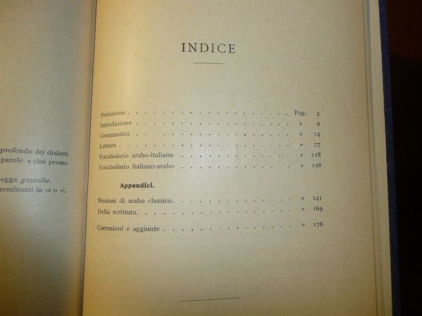 MANUALE DELL'ARABO PARLATO A TRIPOLI GRAMMATICA LETTURE E VOCABOLARIO 1912 …