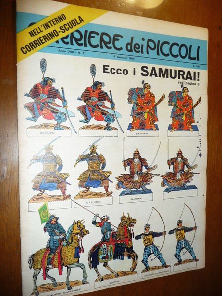 I SAMURAI CAVALIERE ARCIERE DAIMIO BELLISSIMI SOLDATINI CORRIERE DEI PICCOLI