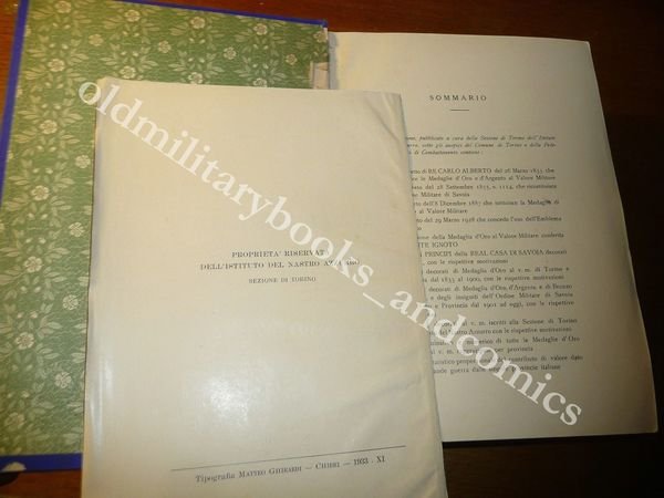 DECORATI AL VALOR MILITARE DI TORINO E PROVINCIA 1833 1933 …