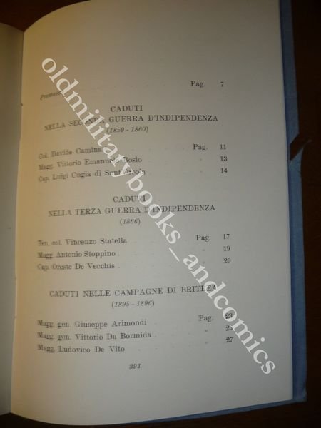 GLI UFFICIALI DI S.M. CADUTI IN GUERRA DA GUERRE D'INDIPENDENZA …