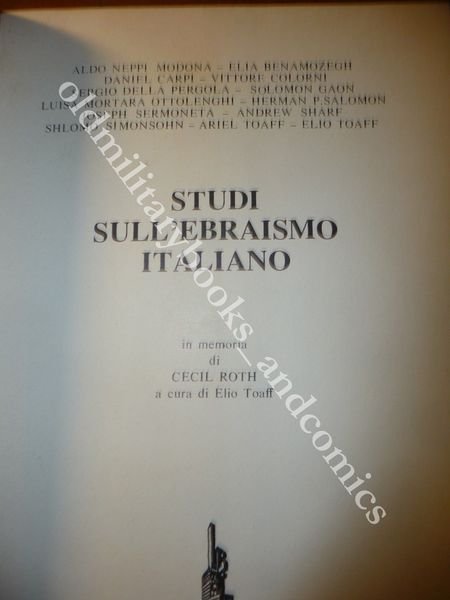 STUDI SULL'EBRAISMO ITALIANO VARI ARTICOLI ANCHE IN INGLESE A CURA …