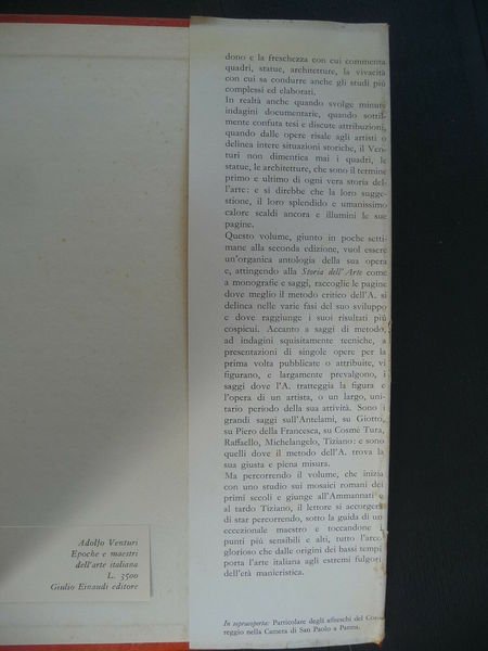 EPOCHE E MAESTRI DELL'ARTE ITALIANA ADOLFO VENTURI NON BELLE CONDIZIONI …