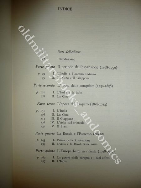 STORIA DELLA DOMINAZIONE EUROPEA IN ASIA KALAVAM M. PANIKKAR 1958 …