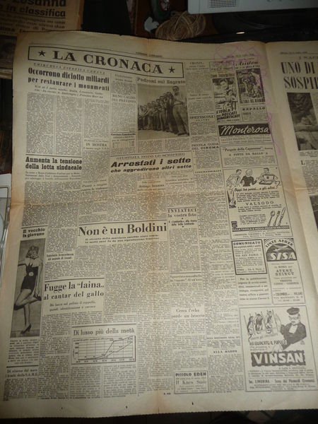FEROCIA SLAVA IN VENETO BARTALI SCALATORE CORRIERE LOMBARDO 20-21/07/1948